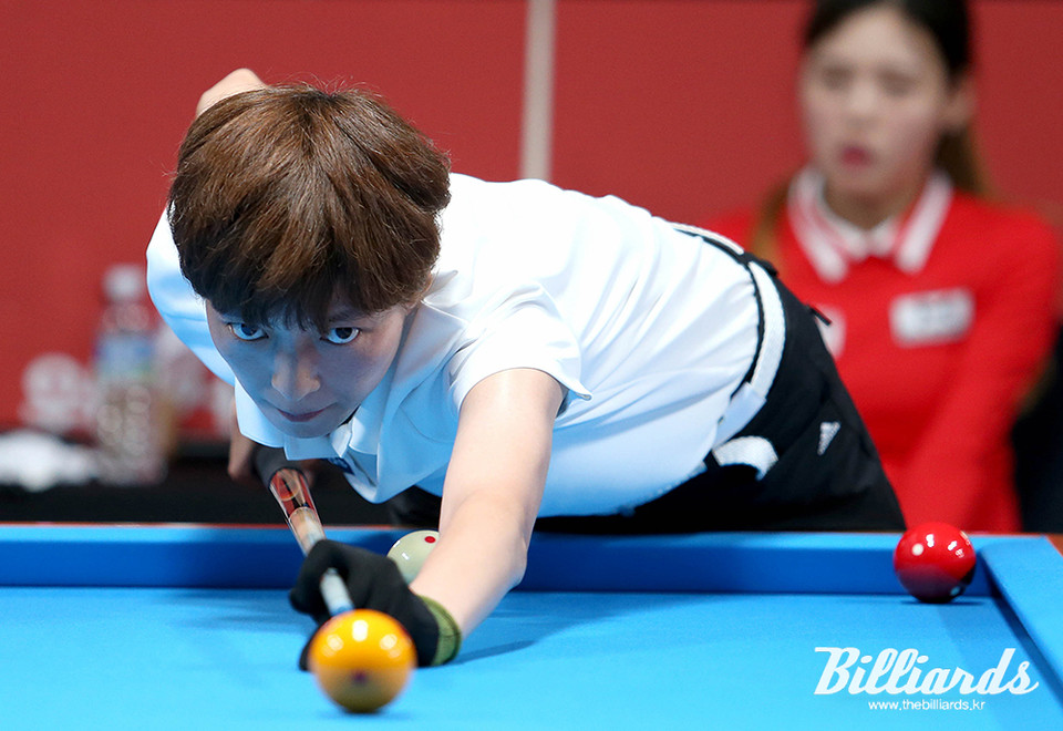 조 1위로 32강전을 통과한 '2차전 챔피언' 임정숙.  사진=김용근/PBA 프로당구협회