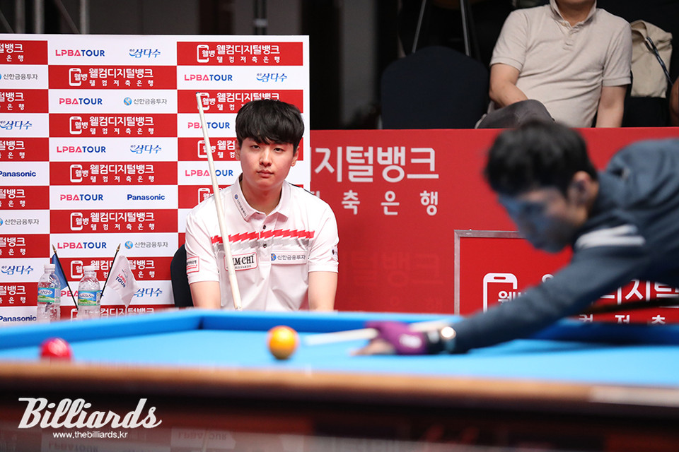 신정주는 2-0으로 앞서며 8강 진출의 청신호를 켰지만, 아쉽게 역전패를 당해 투어 2연승 도전에 실패했다.  사진=김주석 기자