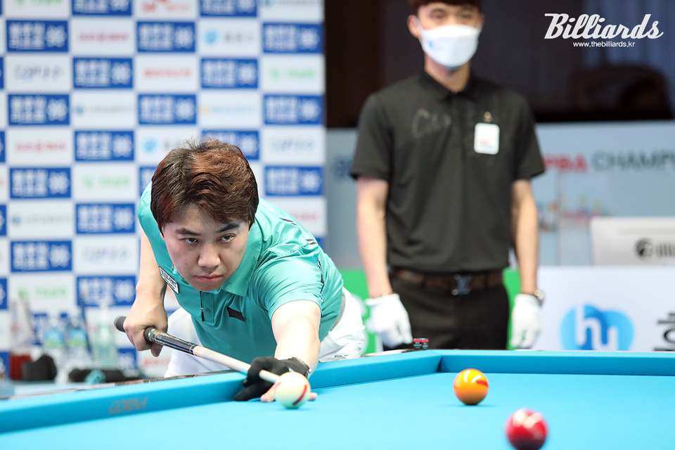 8강에서 강동궁과 좋은 승부를 벌인 김종원.   사진=이용휘 기자