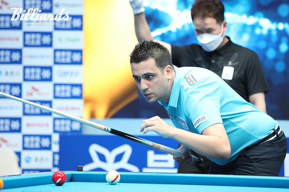 마르티네스를 3-1로 꺾고 결승에 진출한 자파타가 강동궁과 리턴 매치를 갖게 되었다.  사진=이용휘 기자