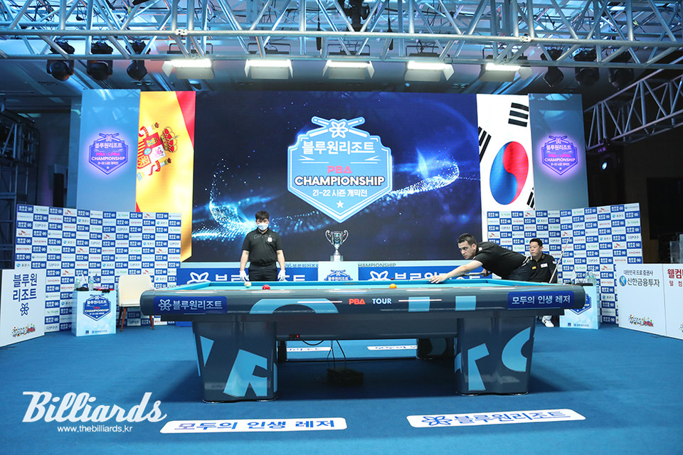 지난 6월 성공적으로 개최된 PBA 1차 투어 '블루원리조트 PBA 챔피언십' 결승전 장면.  사진=이용휘 기자