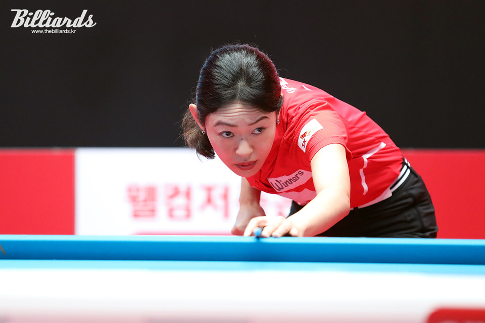 '3쿠션 여자 세계챔피언' 히다 오리에는 LPBA 개인투어에서 이번 대회까지 세 번 모두 서바이벌 관문을 통과하지 못하고 탈락했다.   사진=이용휘 기자