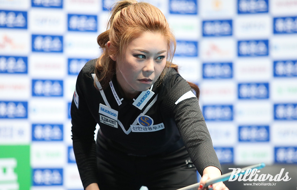 64강전에서 105점을 획득하며 최고 점수를 기록한 김가영.  사진=빌리어즈DB