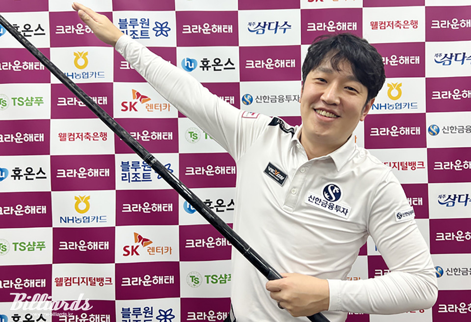 대회 첫날 퍼펙트큐를 달성한 오성욱(신한금융투자).  사진=프로당구협회 제공