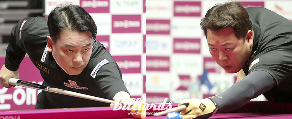 8강에 무사히 착륙한 조재호(좌)와 강동궁(우). 사진=프로당구협회 제공