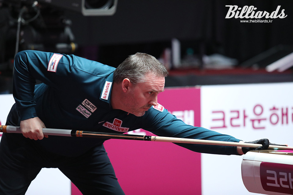 준결승전에서 강동궁을 꺾고 결승에 오른 프레데릭 쿠드롱.  사진=김민영 기자