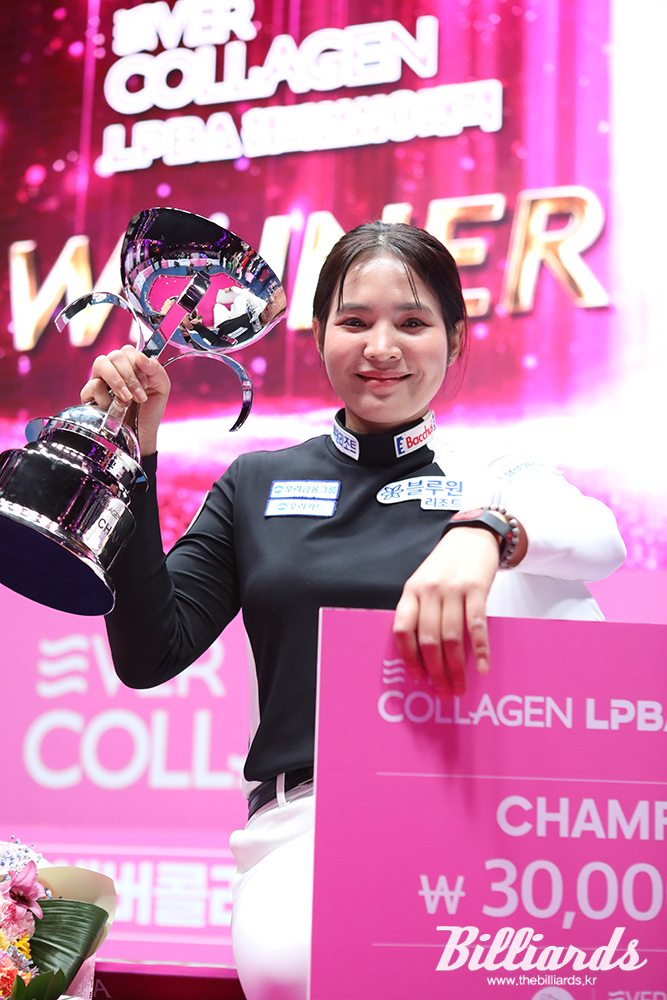 '캄보디아 당구스타' 스롱 피아비(블루원리조트)가 여자 프로당구 LPBA 투어 두 번째 우승을 차지했다.  사진=이용휘 기자