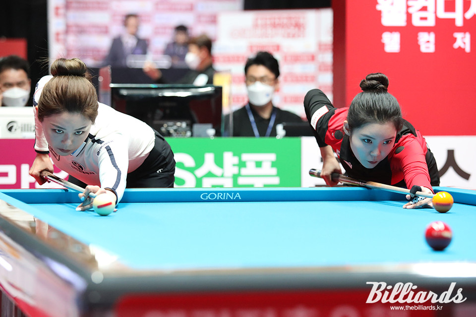 김가영과 이우경의 8강전 뱅킹.  사진=고양/이용휘 기자