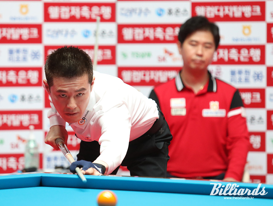 팀리그에서 활약하고 있는 김현우를 꺾고 첫 준결승 진출에 성공한 김임권.  사진=고양/김민영 기자