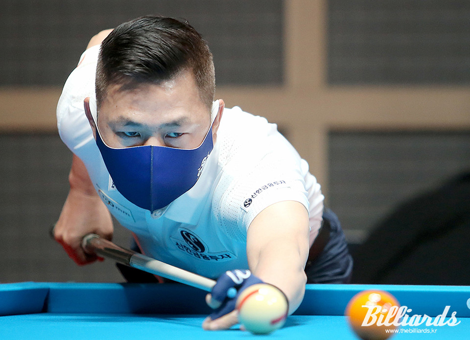 마민깜이 내일 밤 9시 30분 쿠드롱과 마지막 32강 예선전을 치른다.  사진=김용근/(사)프로당구협회 제공