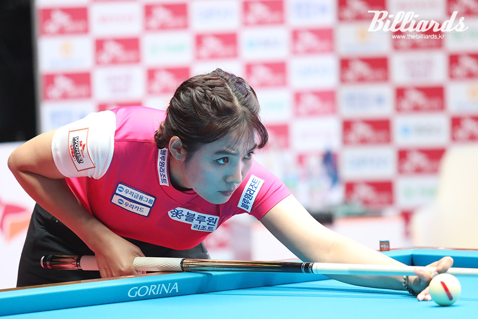 2세트 단 한 세트만 차지한 스롱이 1-4로 김가영에게 월드챔피언십 우승 타이틀을 빼앗겼다.  사진=고양/김민영 기자