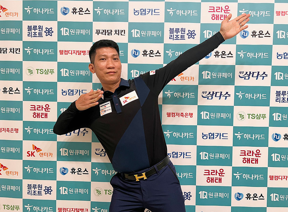 시즌 두 번째이자 이번 대회 첫 퍼펙트큐를 달성한 응오딘나이.  사진=PBA 제공