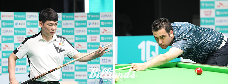 '하나카드 PBA 챔피언십' 결승전에서 맞붙게 된 이상대와 다비드 사파타.  사진=빌리어즈DB