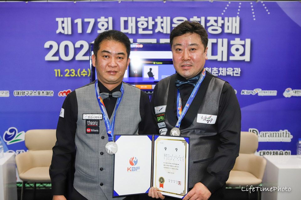준우승팀 송현일(왼쪽)과 조치연.  사진=KBF 제공