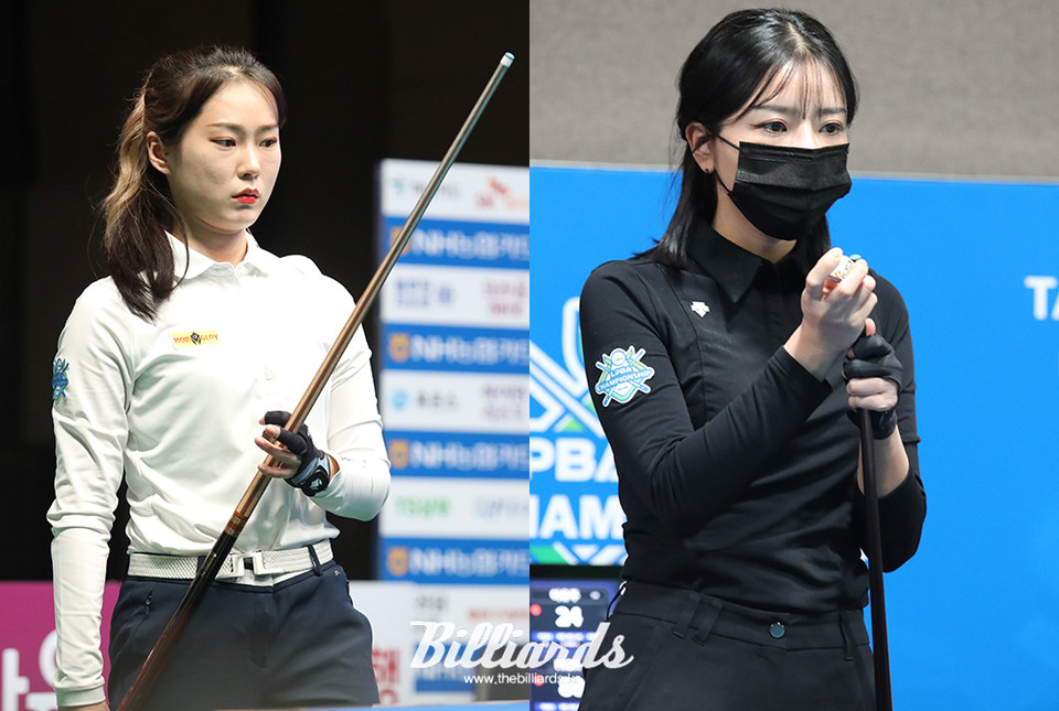 첫 8강 진출에 성공한 정다혜(좌)와 한슬기(우). 사진=고양/이용휘 기자