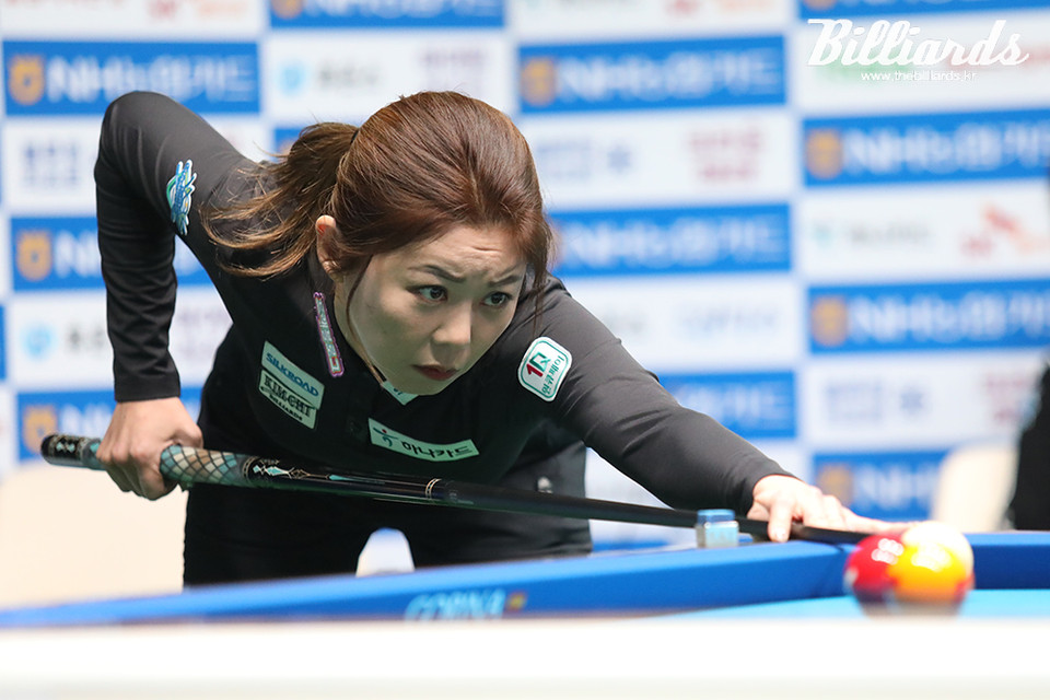 대역전승을 거두고 준결승에 오른 김가영. 사진=이용휘 기자