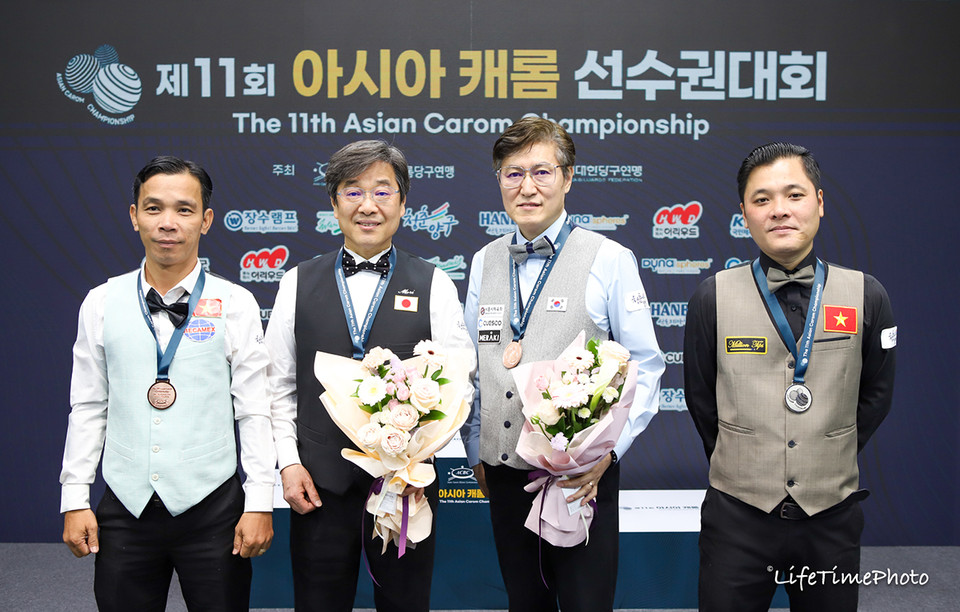 이번 아시아선수권 1쿠션 입상자.  사진=함상준/KBF 제공