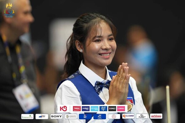 스롱 피아비(블루원리조트)가 조국 캄보디아에 사상 첫 당구 금메달을 안겨줄 것으로 기대된다.  사진=캄보디아 2023 조직위