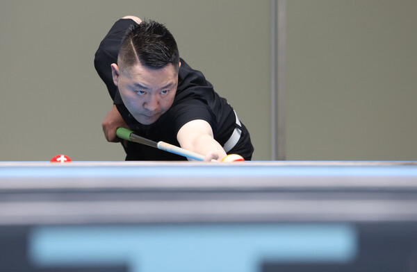 서현민은 2라운드 둘째 날 1부 투어 잔류를 확정했다.   사진=PBA 제공