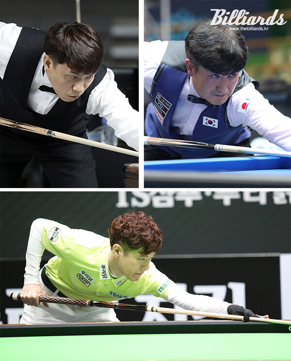 '2023 PBA 팀리그 드래프트'에서 1라운드에 지명된 최성원-이충복-김임권(왼쪽 위부터 시계방향).   빌리어즈 자료사진