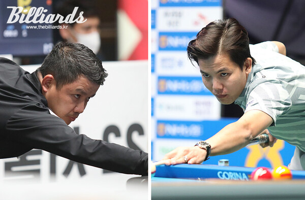 하이원리조트 유니폼을 입게 된 '베트남 듀오' 응우옌득안찌엔, 응우옌후인프엉린(왼쪽부터).  빌리어즈 자료사진