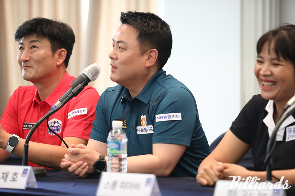 PBA 미디어데이 기자회견에서 답변하는 조재호. 사진=이용휘 기자