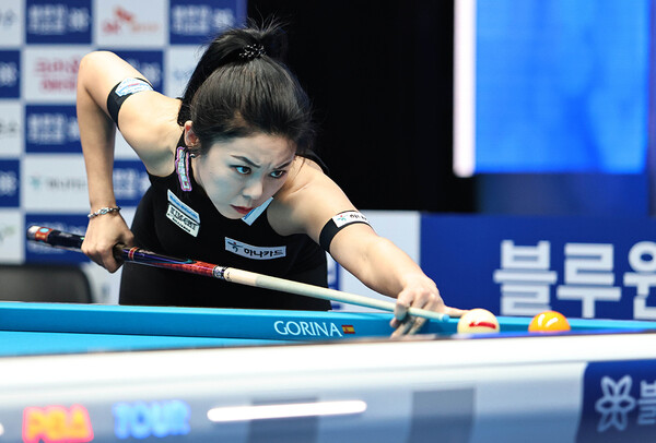 22-23시즌 LPBA 개막전 '블루원리조트 챔피언십' 8강에 진출한 김가영(하나카드).   사진=PBA 제공