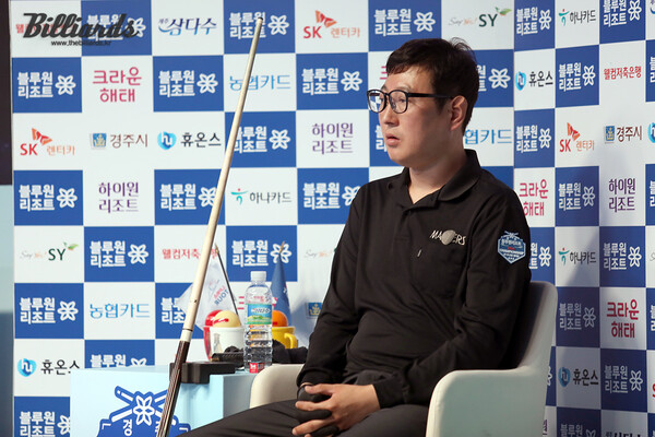 프레데릭 쿠드롱을 3-0으로 꺾었던 윤석현이 64강에서 2점대 경기력을 보여주며 활약했지만, 승부치기에서 시도한 과감한 뱅크 샷이 실패해 아쉽게 패했다.   사진=김도하 기자