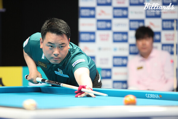 같은 시각 16강전에서 장남국을 세트스코어 3-0으로 꺾은 조재호(NH농협카드).  사진=이용휘 기자