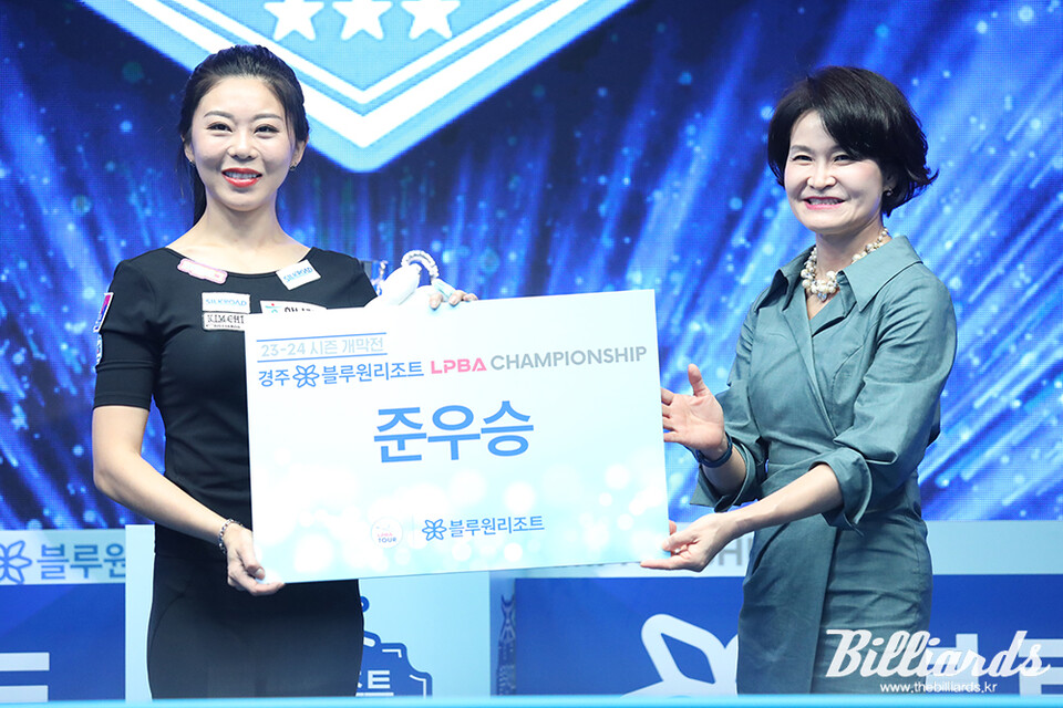 2023-24시즌 개막전 '경주 블루원리조트 LPBA 챔피언십'에서 준우승을 차지한 김가영. 사진=이용휘 기자