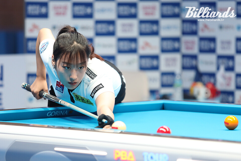 프로당구 데뷔전을 치른 장가연. 사진=김도하 기자