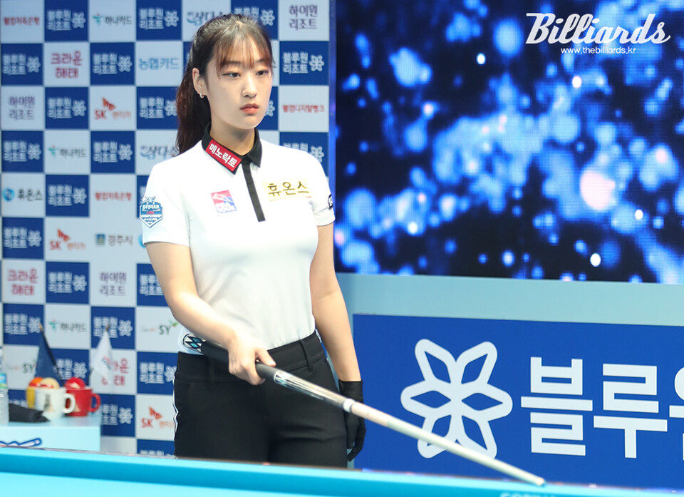 장가연은 최혜미와의 32강전에서 하이런 10점을 몰아쳤다. 사진=김도하 기자