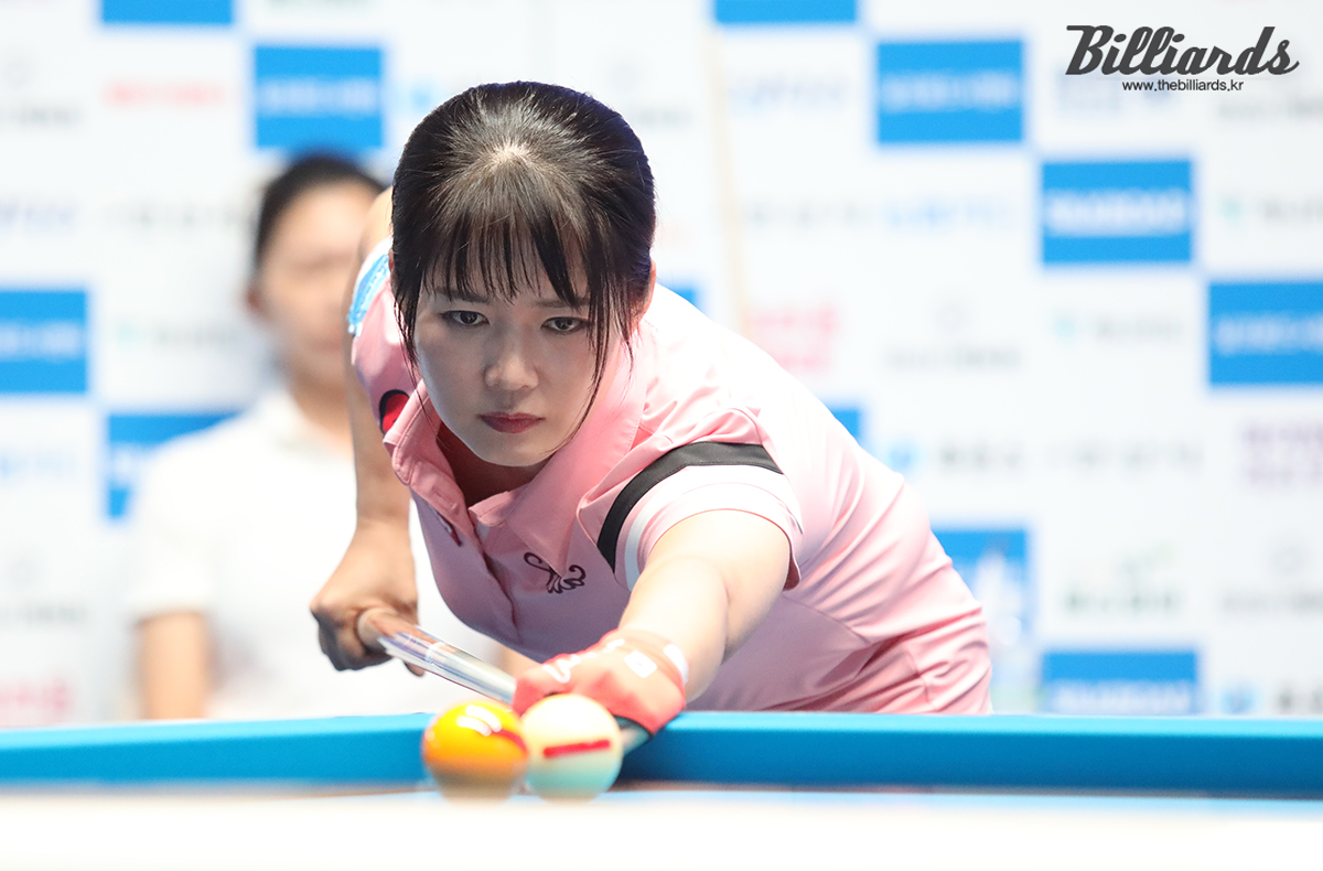 1라운드에서 가장 높은 애버리지를 기록한 김정미.  사진=이용휘 기자