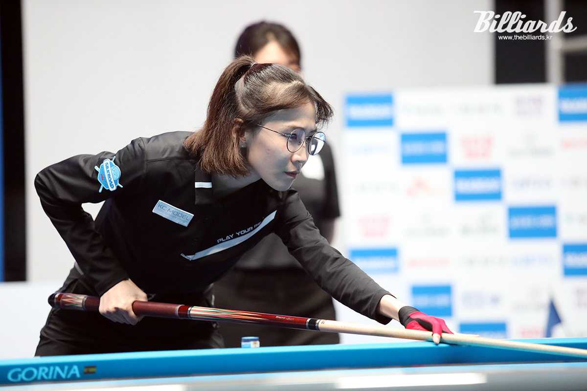 이미래를 꺾고 32강에 오른 김다희. 사진=안산/김민영 기자 