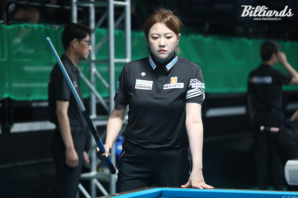 애버리지 1.471로 64강 종합순위 1위를 차지한 '개막전 챔피언' 김민아(NH농협카드).  사진=안산/김민영 기자