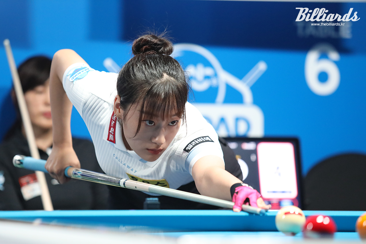 '대선배' 박지현을 세트스코어 2-1로 꺾고 16강에 오른 장가연. 사진=안산/이용휘 기자