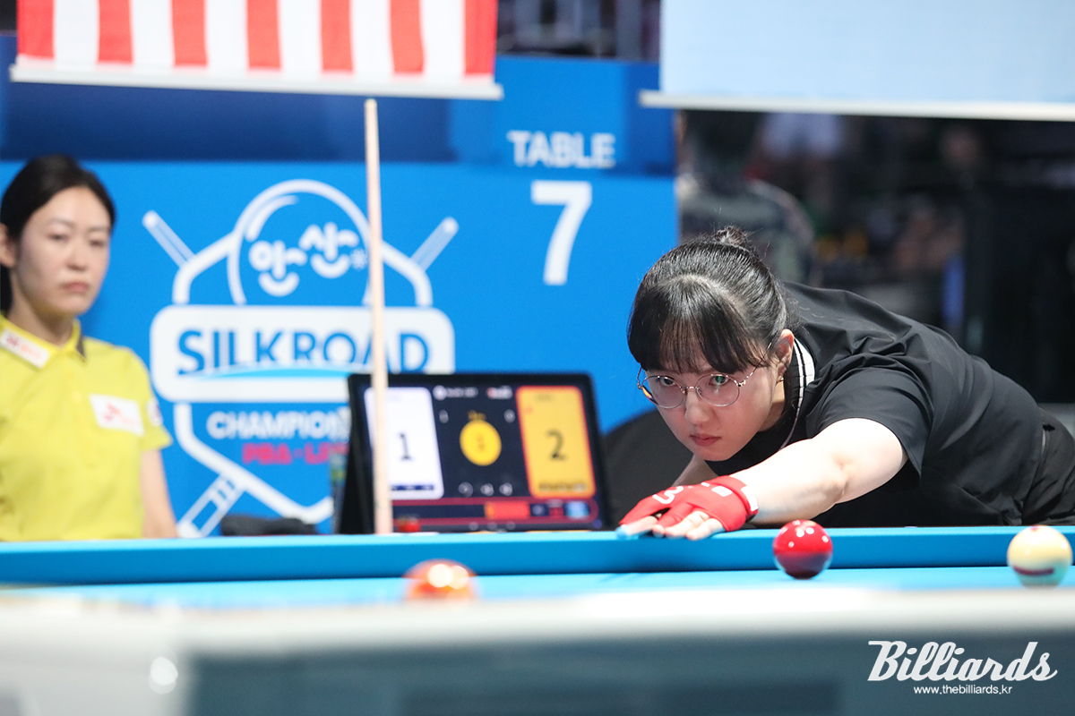 히다 오리에와 대결 중인 장혜리. 사진=안산/이용휘 기자