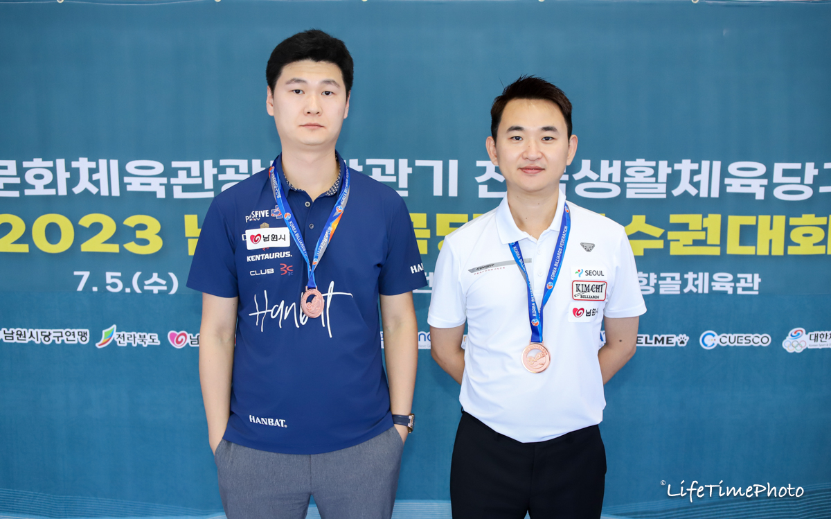 공동3위에 오른 박용준과 황용. 사진=대한당구연맹 제공
