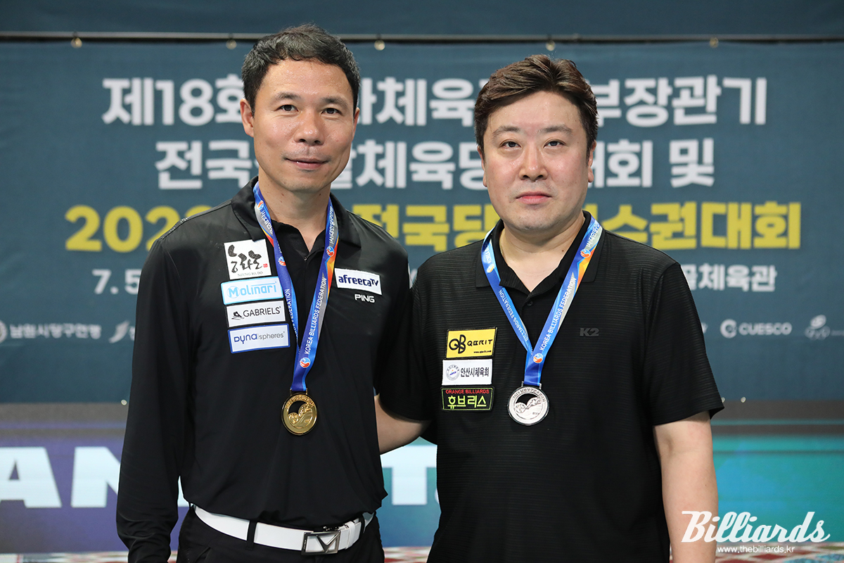 금메달과 은메달을 나란히 목에 건 허정한(왼쪽)과 조치연(오른쪽). 사진=남원/이용휘 기자