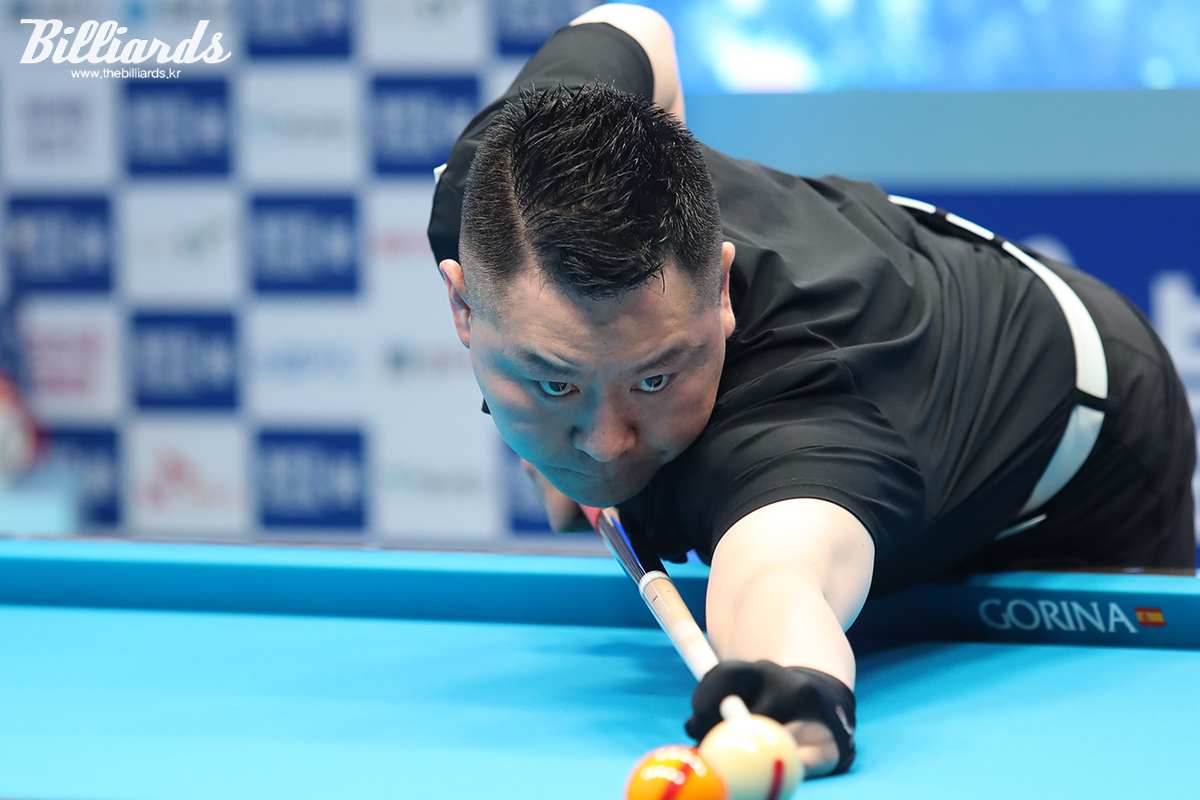 프로당구(PBA) 2차 투어 '실크로드&안산 챔피언십' 16강전에서 한국 선수 중 유일하게 외국 선수와의 대결에서 승리한 서현민.  빌리어즈 자료사진