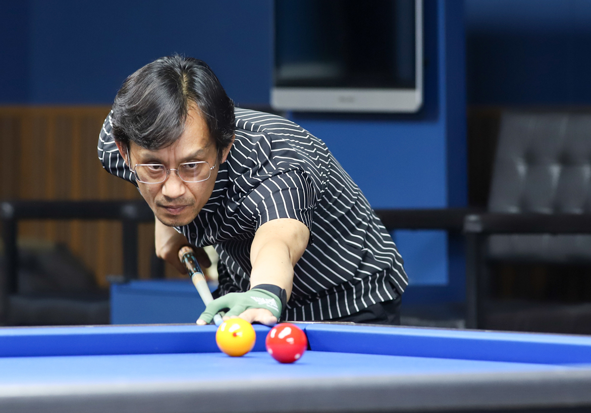 4년 만에 열린 경기도당구연맹회장배 제35회 경기도 3쿠션 토너먼트 챌린저 대회에서 우승한 정역근. 사진=함상준/경기도당구연맹 제공