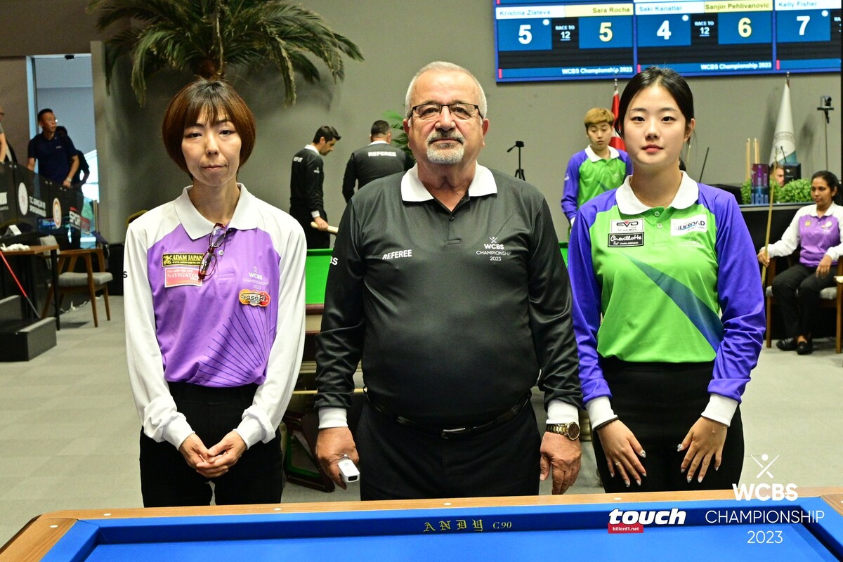 첫 경기에서 일본의 니시모토 유코에게 패한 허채원(오른쪽).   사진=WCBS/TOUCH