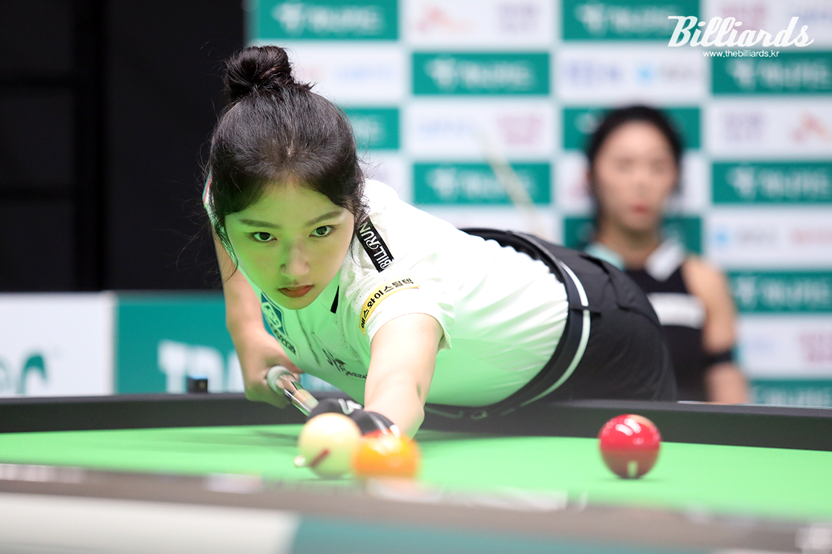 64강부터 김가영을 만나며 대진운이 좋지 않았던 한지은은 예상밖의 완승을 거두고 32강에 올라갔다.  사진=고양/이용휘 기자