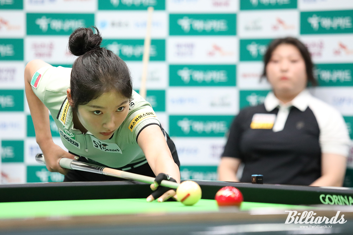 한지은이 32강전에서 오도희를 세트스코어 2-1로 꺾고 16강에 올랐다. 사진=고양/이용휘 기자