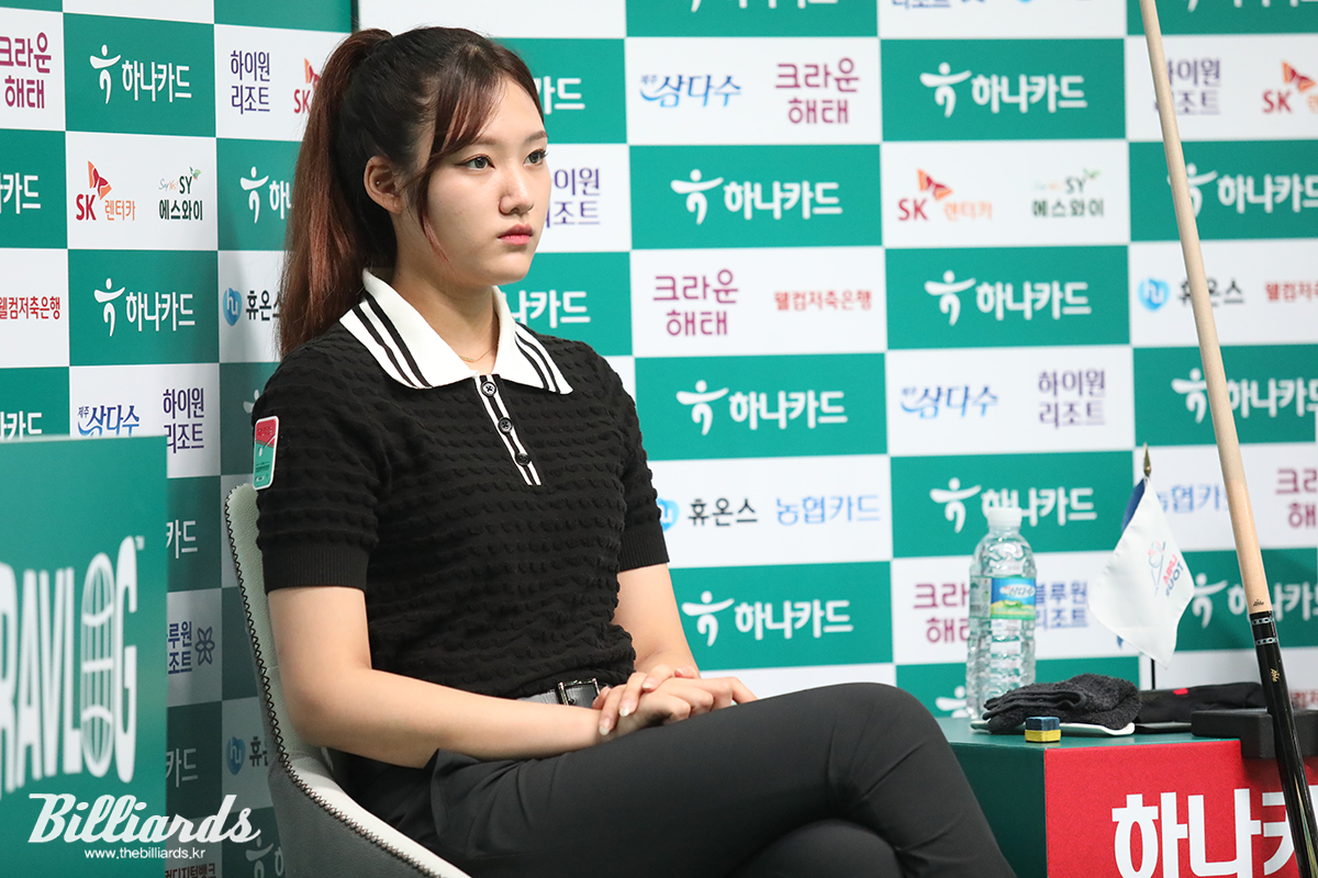 2004년생 반란의 주인공인 권발해(19)는 16강에서 강호 김진아(하나카드)에게 패해 8강 진출에 실패했다.   사진=고양/이용휘 기자