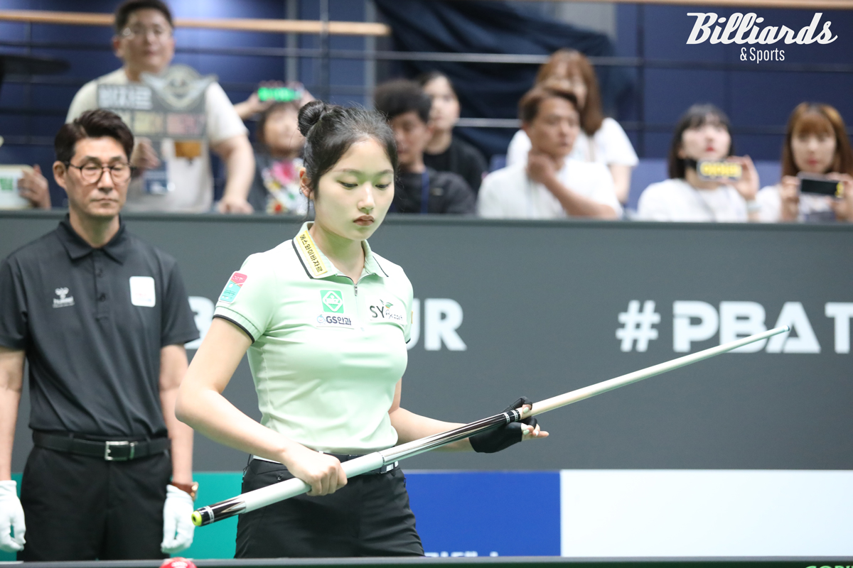 프로 데뷔 이후 8강 최고 성적을 올렸던 한지은(에스와이)은 2점 차로 패해 아쉽게 준결승 진출에 실패했다.  사진=고양/이용휘 기자
