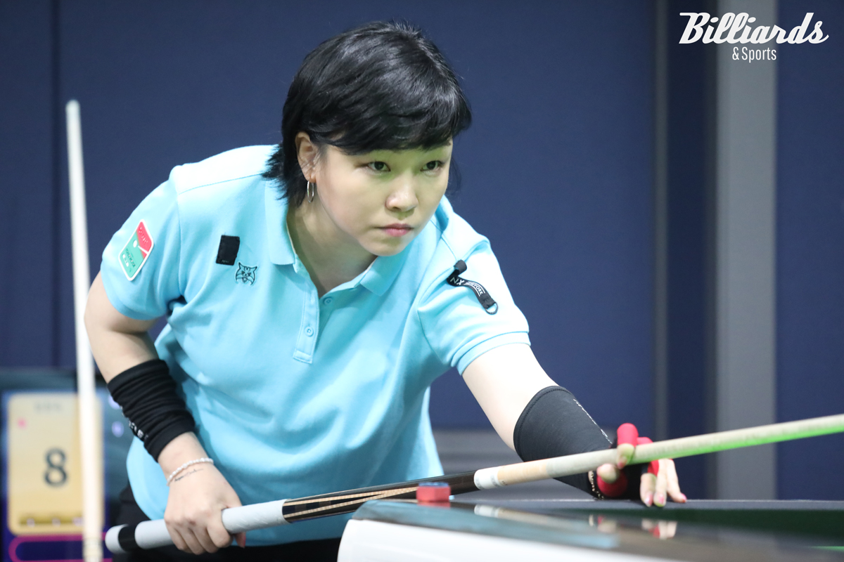 정은영(46)이 여자 프로당구(LPBA) 투어에서 처음 준결승에 진출했다.  사진=고양/이용휘 기자