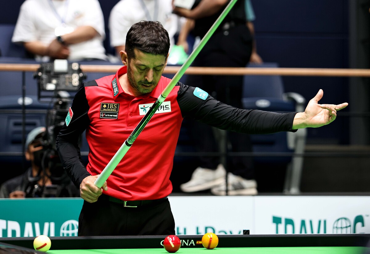 프로당구 3차 투어 '하나카드 PBA 챔피언십' 16강에 올라간 무랏 나시 초클루(하나카드).  사진=PBA 제공
