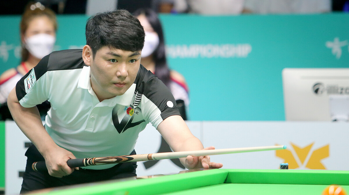 8강에서 김재근과 준결승행을 다투는 이상대(웰컴저축은행)는 이날 16강전에서 한국의 고도영을 3-0으로 완파했다.  사진=PBA 제공