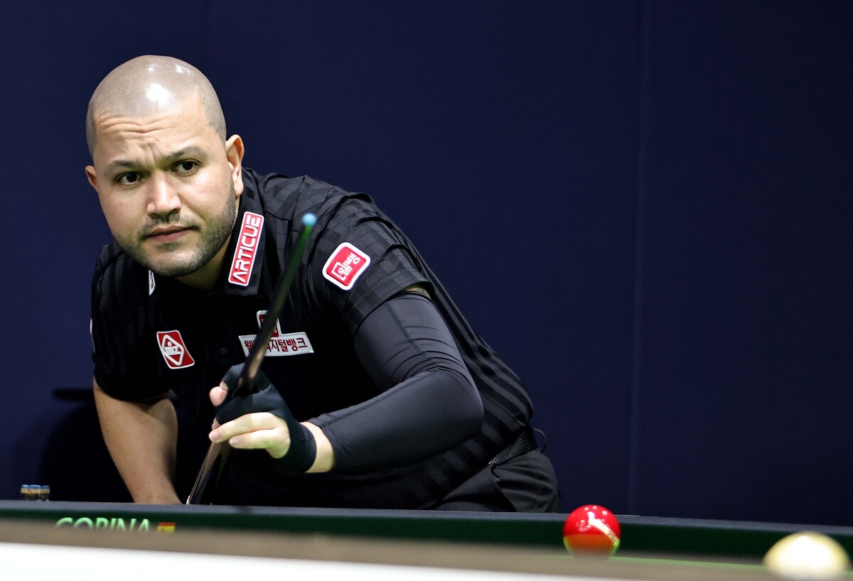 2차 투어 준우승자 비롤 위마즈(웰컴저축은행)는 레펜스와 함께 가장 극적으로 이번 8강에 올라왔다. 그는 16강에서 오태준(크라운해태)과 마지막 5세트에서 10:10의 매치포인트 싸움을 승리로 장식했다. 사진=PBA 제공